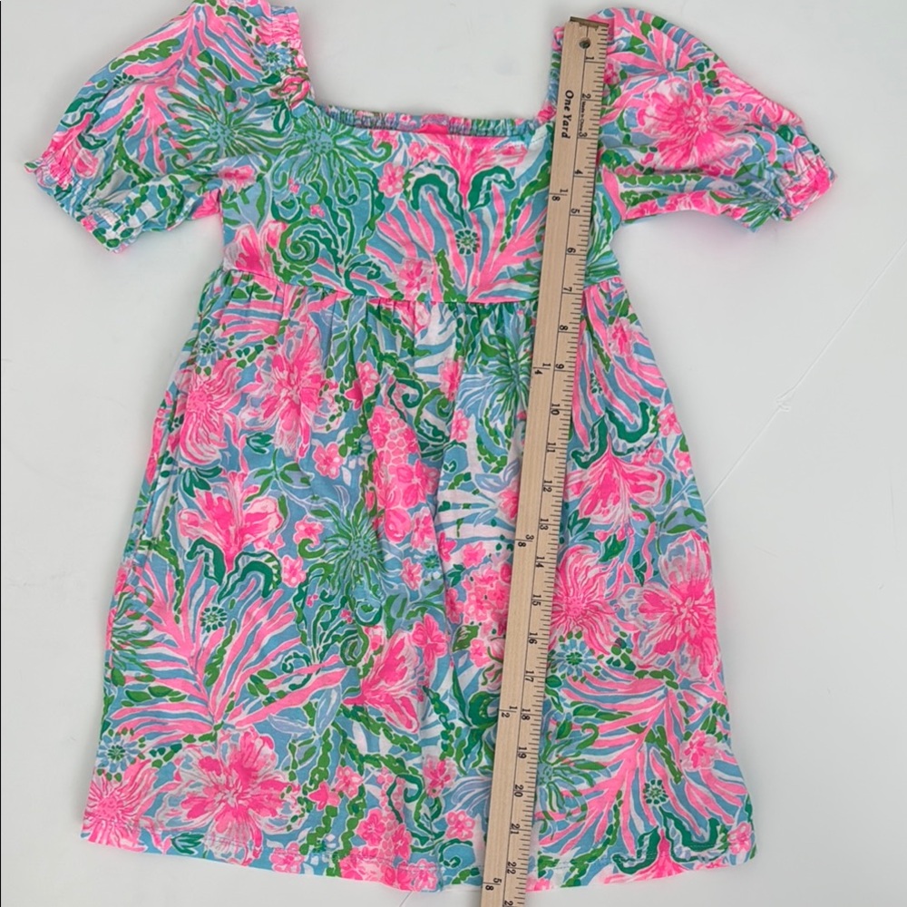NWT Lilly Pulitzer Kids mini Delaney Dress Amalfi Blue Leaf it Wild Small - Picture 5 of 7